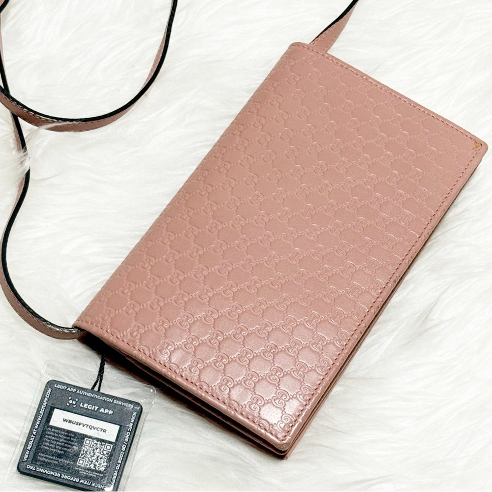 Gucci Micro GG Guccissima Pink Leather Crossbody / Wallet (GUC) - Picture 15 of 16